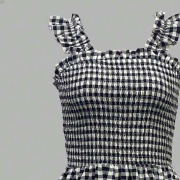 Boho Gingham Print Ruffle Sleeve Maxi Dress - Picture 6 of 7